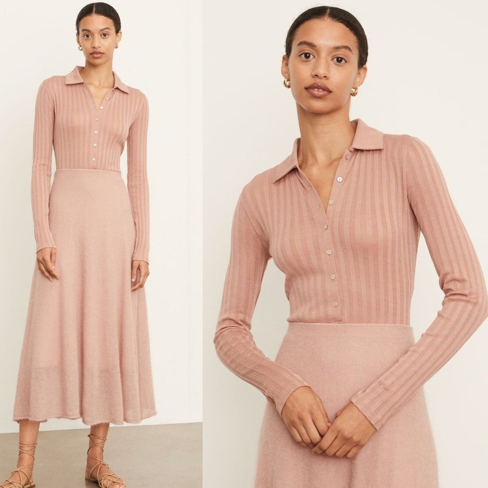 NWT Vince Long Sleeve Polo Bodysuit, Size XS